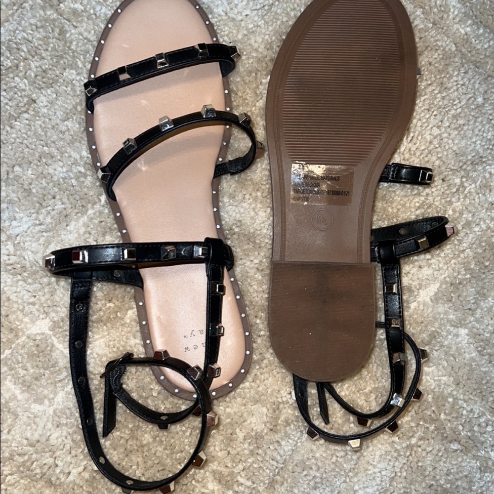Black studded sandals